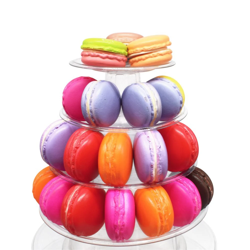 Tiers Round Macaron Tower Stand Cake Display Rack Cupcake Stand Desserts Display for Baby Shower Wedding Birthday Decoration