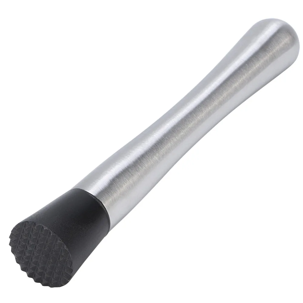 Sturdy Long Handle Ice Crushing Rod Stainless Steel Bar Muddler Stick Fruit Masher Tool Home