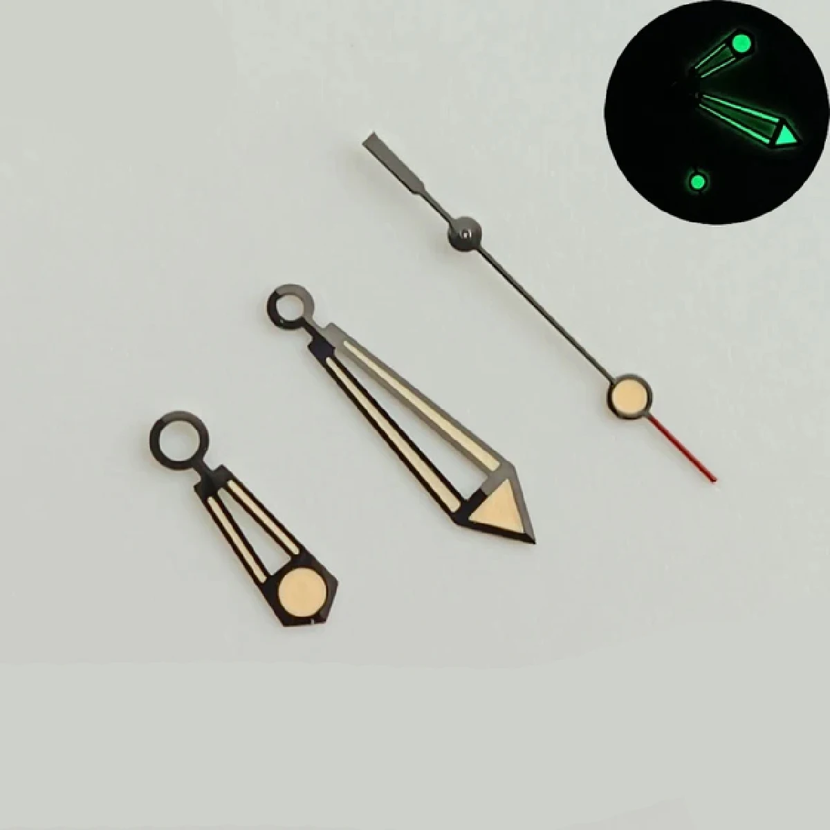 NH35 الأيدي ارتفع الذهب والفضة ساعة سوداء الأيدي الخضراء مضيئة ل NH35 NH36 2836 2824 8205 8215 نوتيلوس الأيدي الساعات مؤشرات