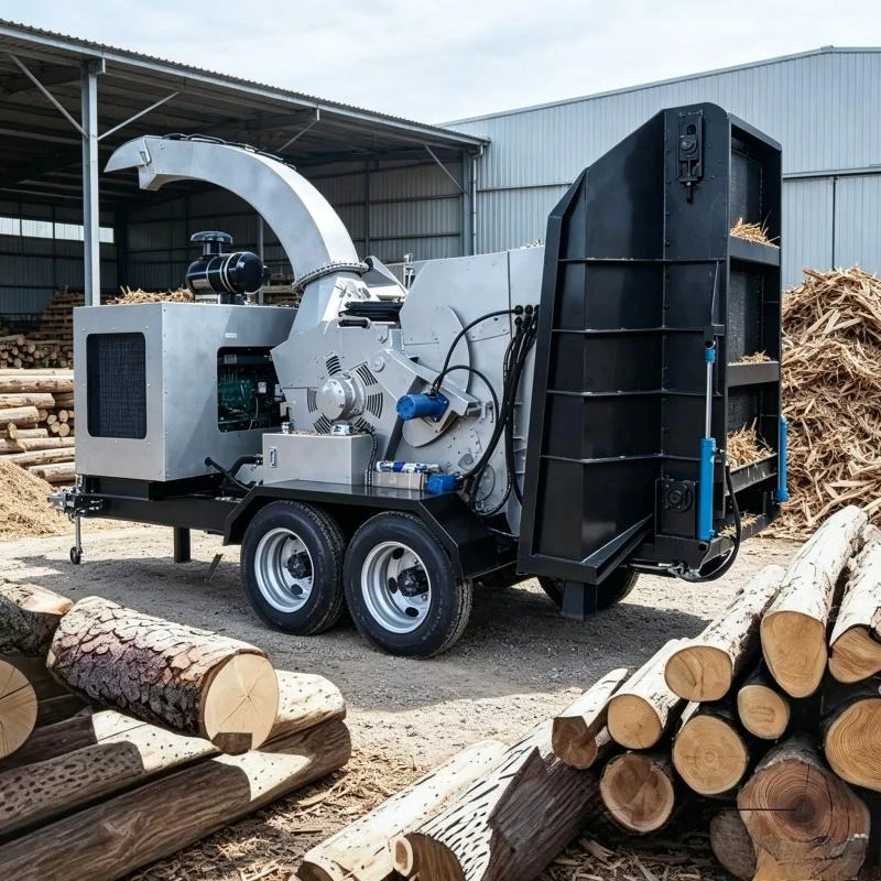 1-4t/h Diesel Wood Chipper and Shredder Machine for Mixed Wood Waste Timber Branches to Biomass Fuel