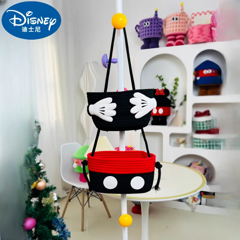 New Disney Animation Peripheral Mickey Palm Double-Layer Storage Basket Cute 3d Wall Hanging Basket Storage Box Cartoon Party