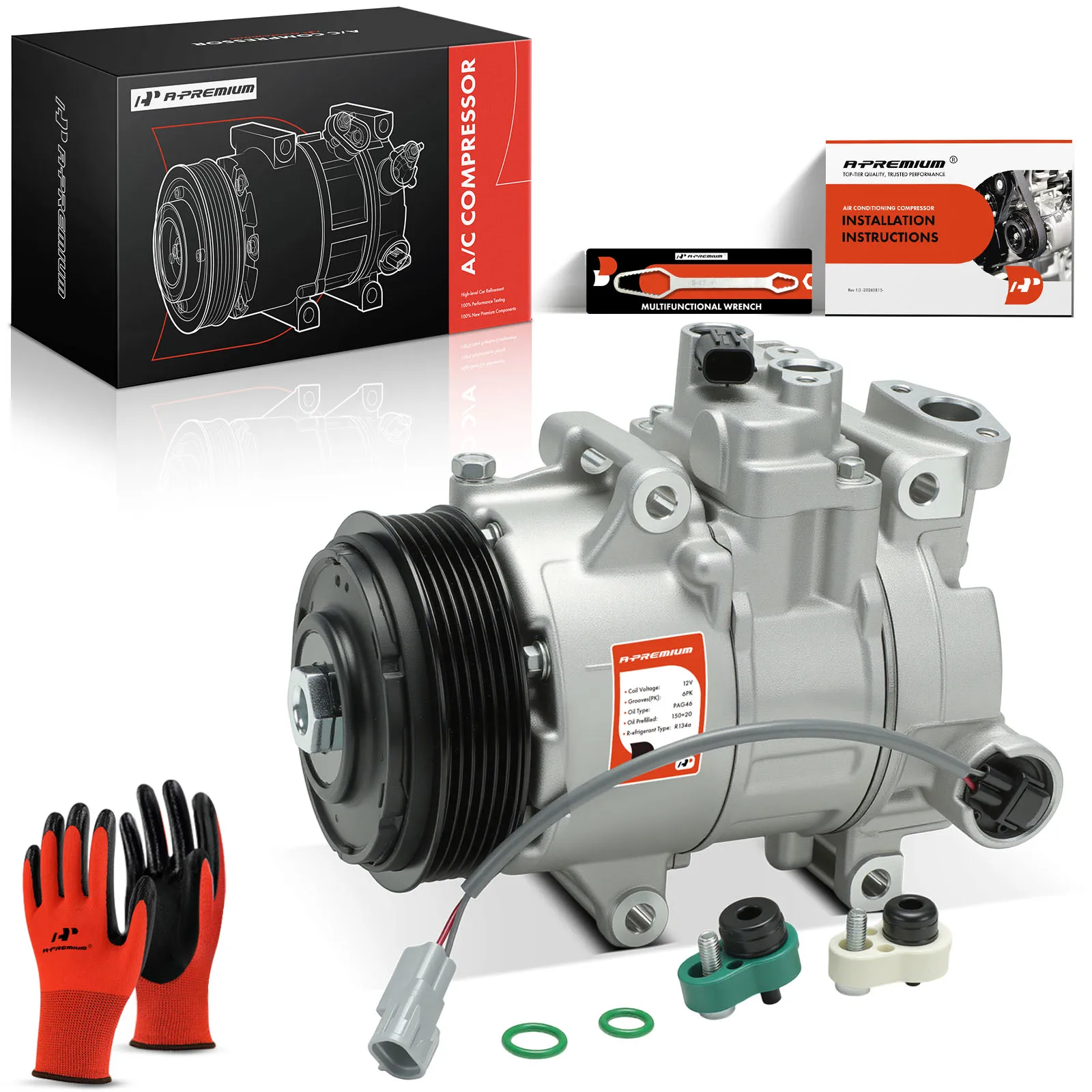 A-Premium AC Compressor with 6ZSE Compressor for Subaru Outback Legacy 2010-2019 Impreza 2010-2011