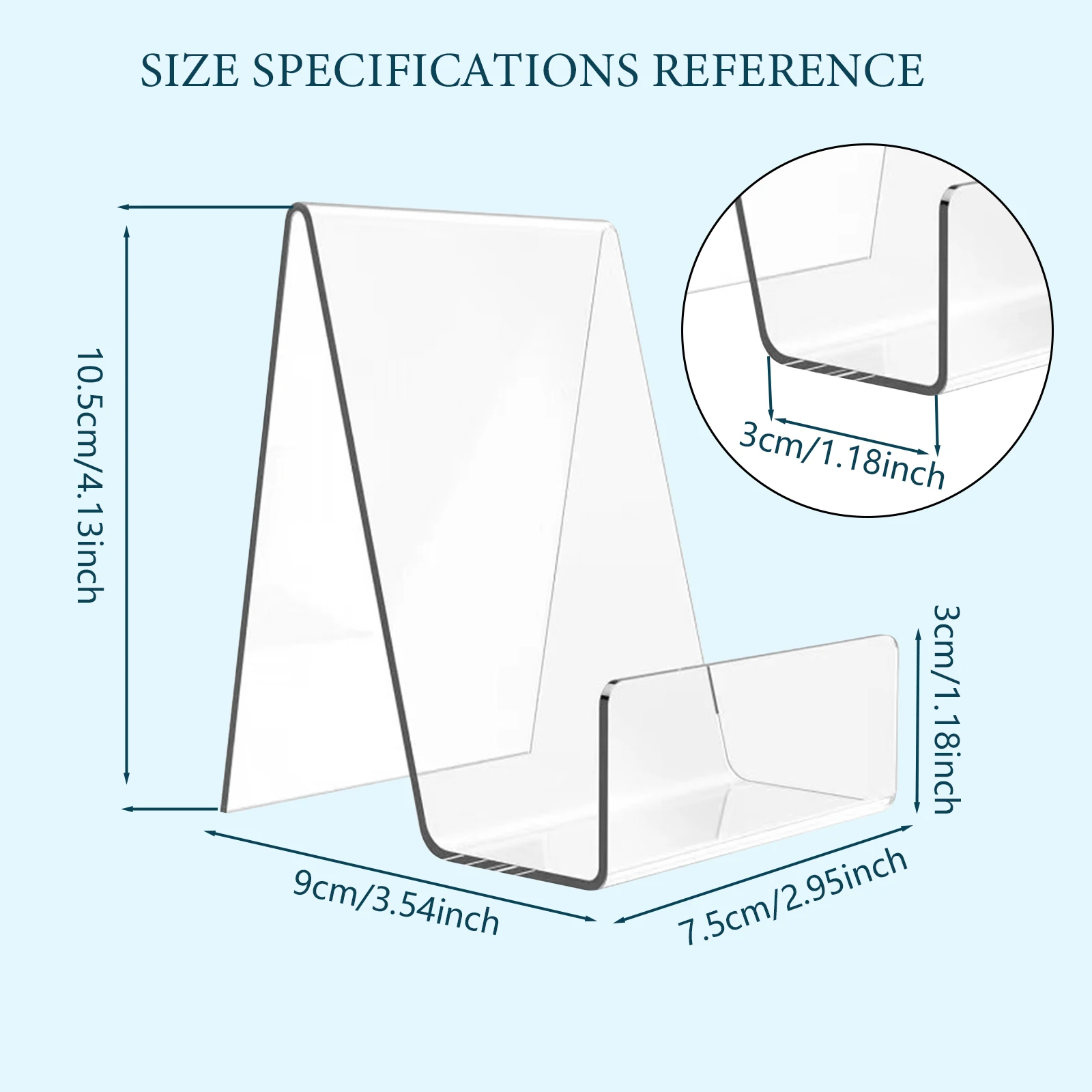 Imagem -05 - Estante Clara com Base Resistente Suporte do Documento Bookend Estável para Casa Escritório Armazenamento de Estudantes Papelaria Fornecer