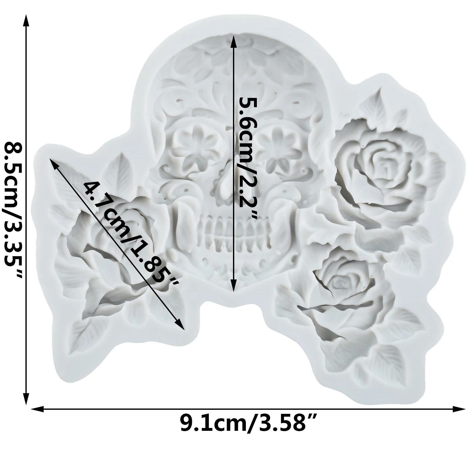 Halloween Skull Silicone Molds Skull Rose Fondant Cake Decorating Tools Cupcake Topper Chocolate Craft Gum Paste Polymer Clay