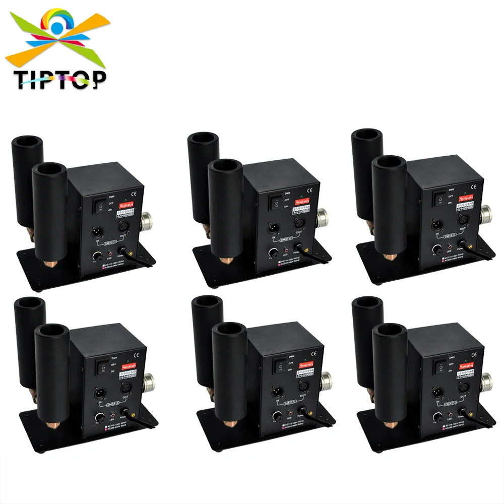 

TIPTOP Stage Light 6Pcs/lot Double Tube Co2 Jet Machine 200W DMX 2 Channels for Bar KTV DJ Wedding Laser Par Light Flash Effect