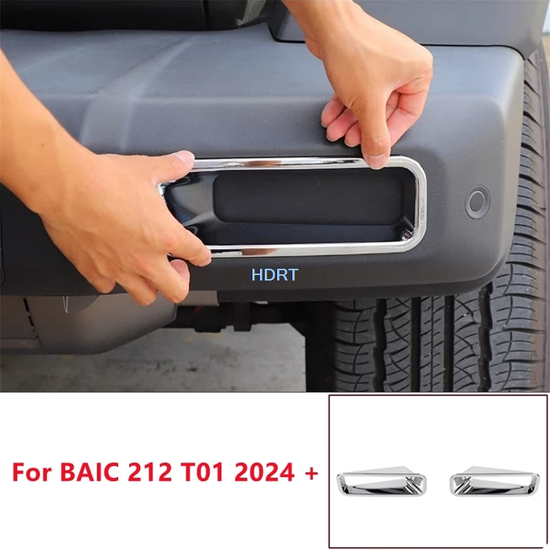 

Car Front Bumper Fog Light Frame Lamp Cover Styling Protector Decoration Accessories Exterior Sticker For BAIC 212 T01 2024 +