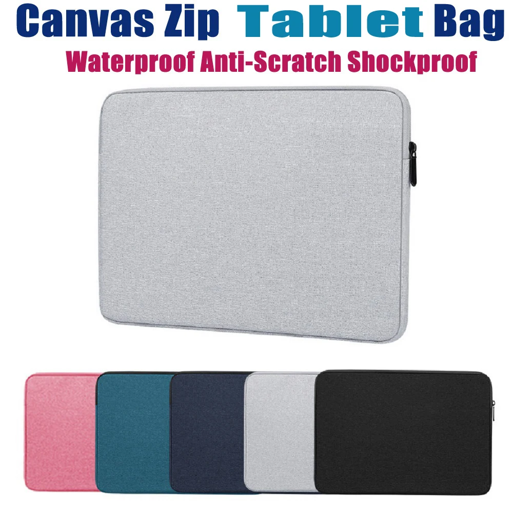 for Huawei MatePad SE Pro 11 Air 11.5 S Tablet Pouch Zip Bag Waterproof Canvas Sleeve Velvet Lining Anti-Drop Carry Case