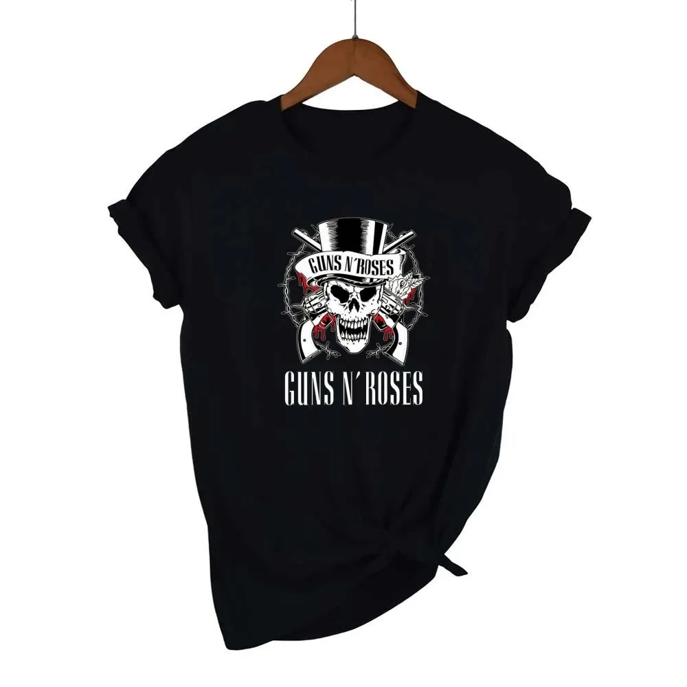 GUNS and Roses Rockband T-Shirt Damen Print Streetwear T-Shirt weiblich Punk Mode Harajuku Kawaii T-Shirt Y2K Kleidung ﻿ – Detail 11