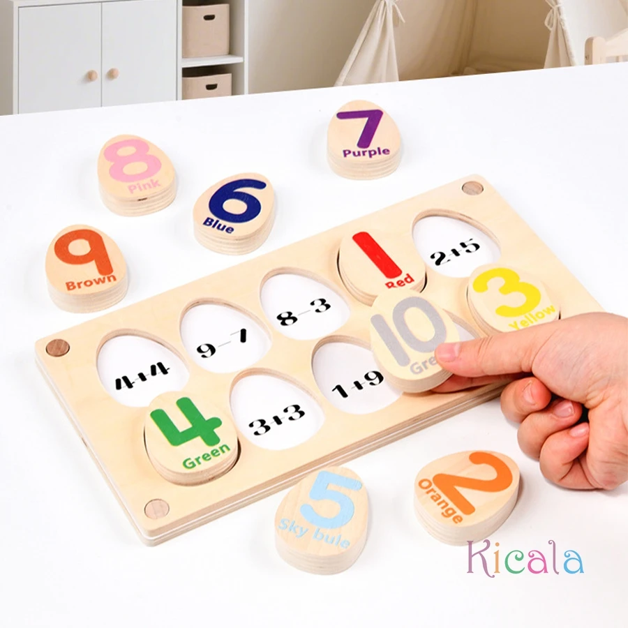 لوحة عد الرياضيات للأطفال أداة تعليمية منتسوري إضافة حسابية الطرح أرقام التعلم مطابقة لعبة التفاعل Parish