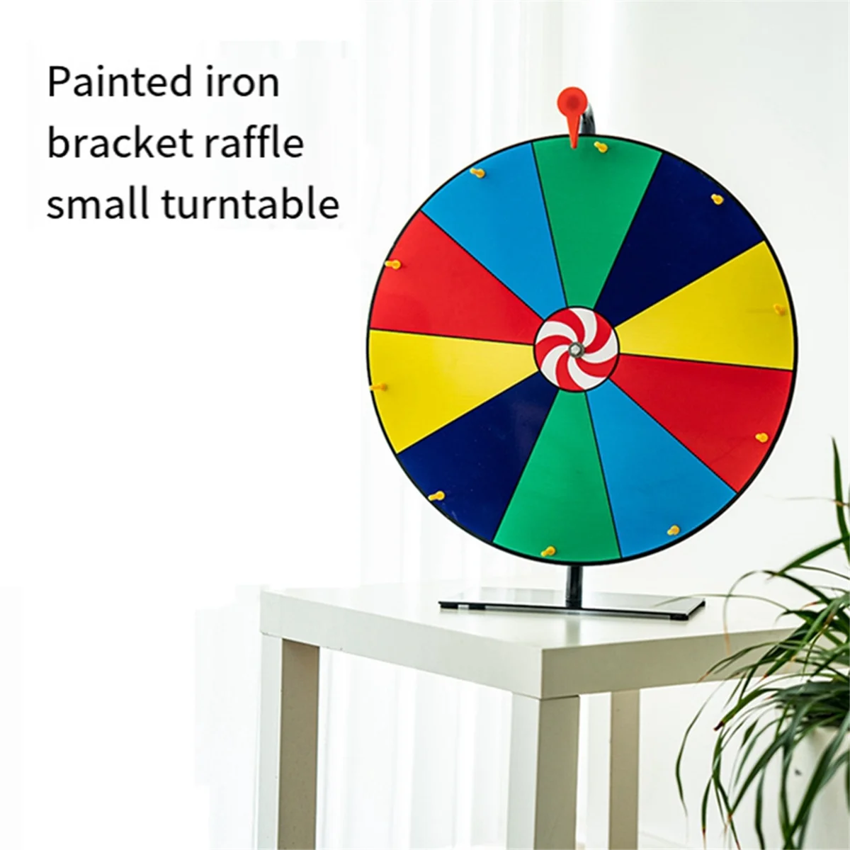 AAM-16In Tabletop Prize Wheel 10 ช่องล้อแก้ไขได้พร้อมปากกาลบแบบแห้งสําหรับเกมกระดานเกมฟอร์จูน