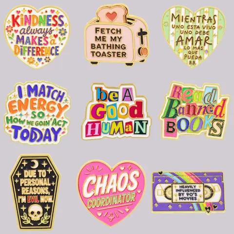 be A Good HUMAN Enamel Pin Colorful Brooch Lapel Pins Badge on Backpack Clothing Accessories Fashion Jewelry Friends Gifts
