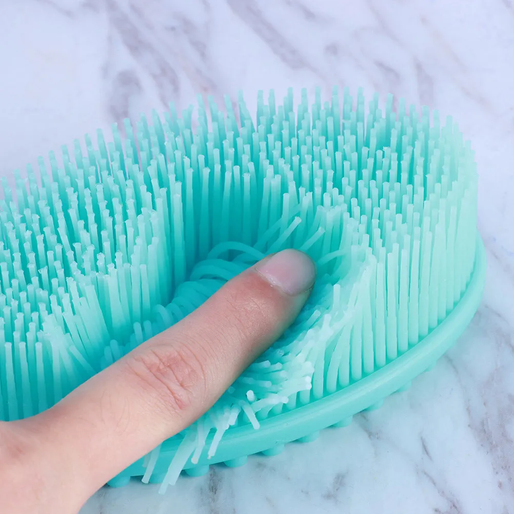 Baby Bath Brush 2 Pack Silicone Shampoo Scalp Scrubber Soft Thick Bristles for Kids Blue Pink