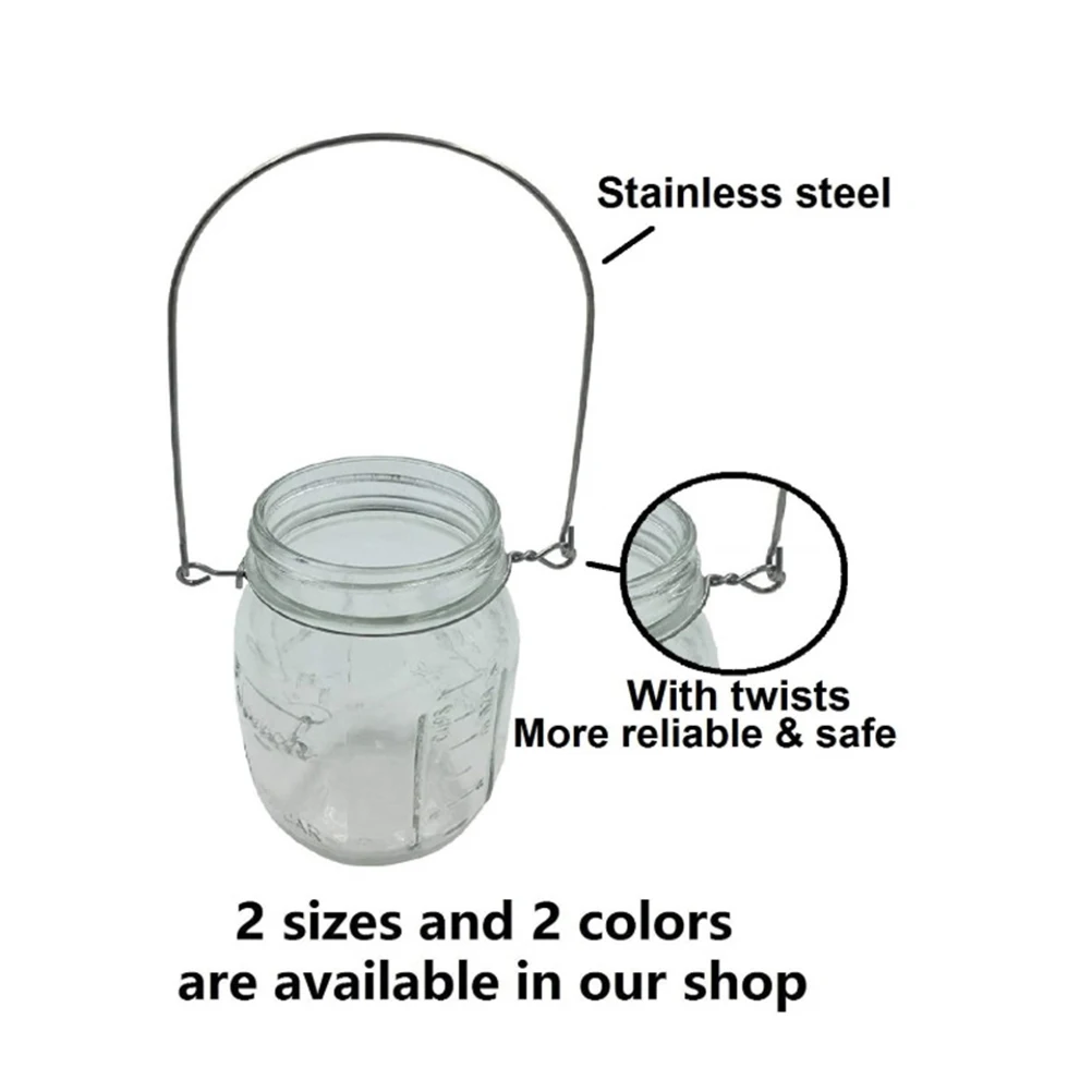 

12 pcs Solar Mason Jar Lamp Hanger Decorative Light Hook Outdoor Garden Balcony Hanging Solar Bottle Light Hanger For