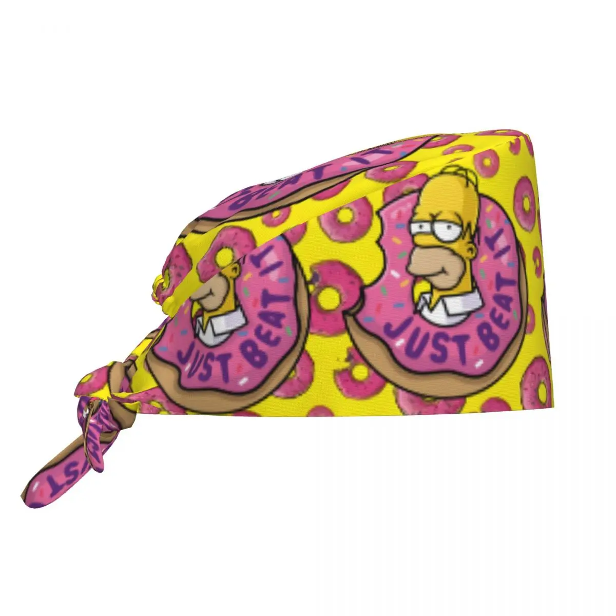 Custom The S-Simpsones-Anime Donut Cleaning Working Cap Cool Unisex Cartoon Scrub Cap Surgicals Hat Nurse Scrubs Hat Nurse
