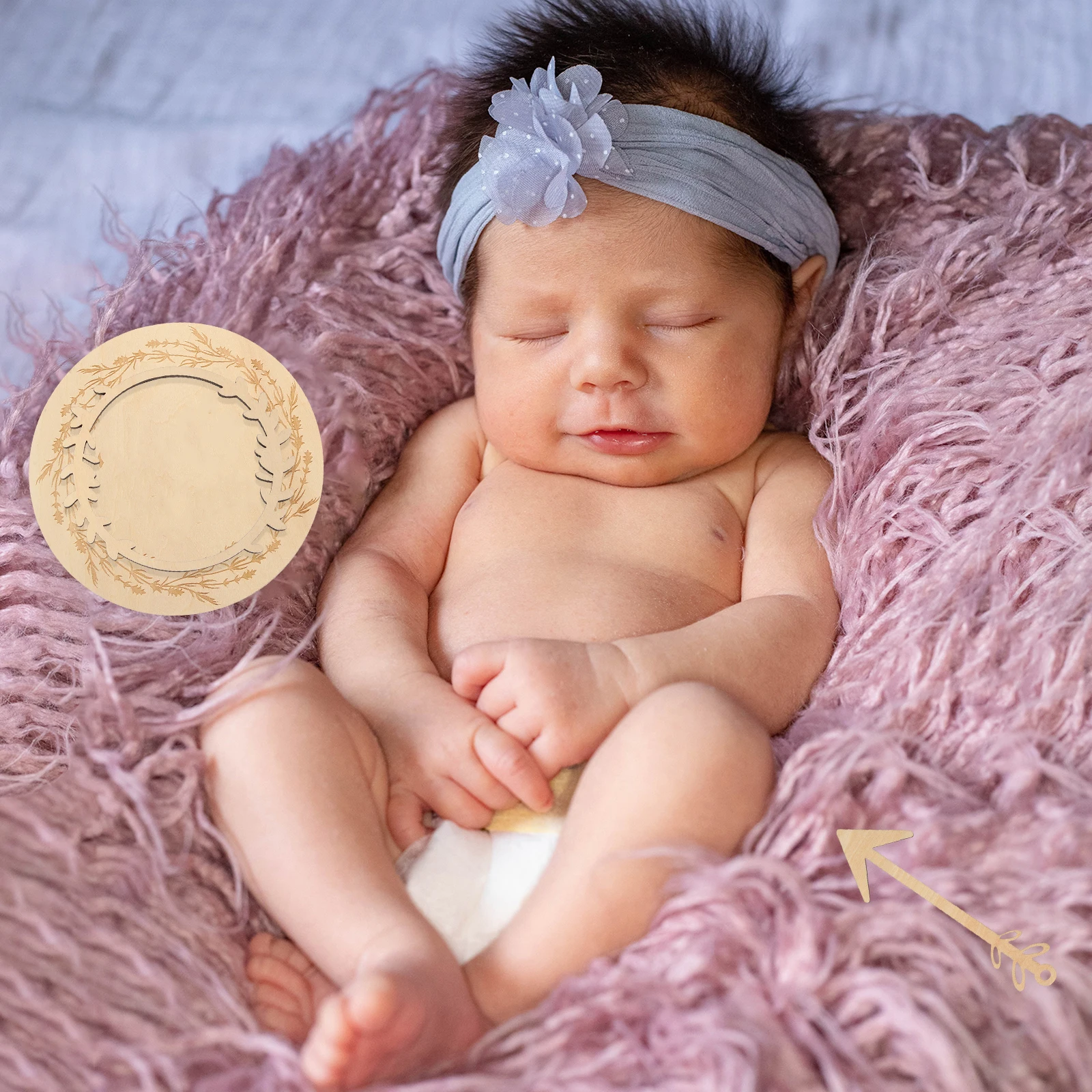 

Wooden Decoration Newborn Month Card Baby Birth Sign Monthly Milestone Christmas