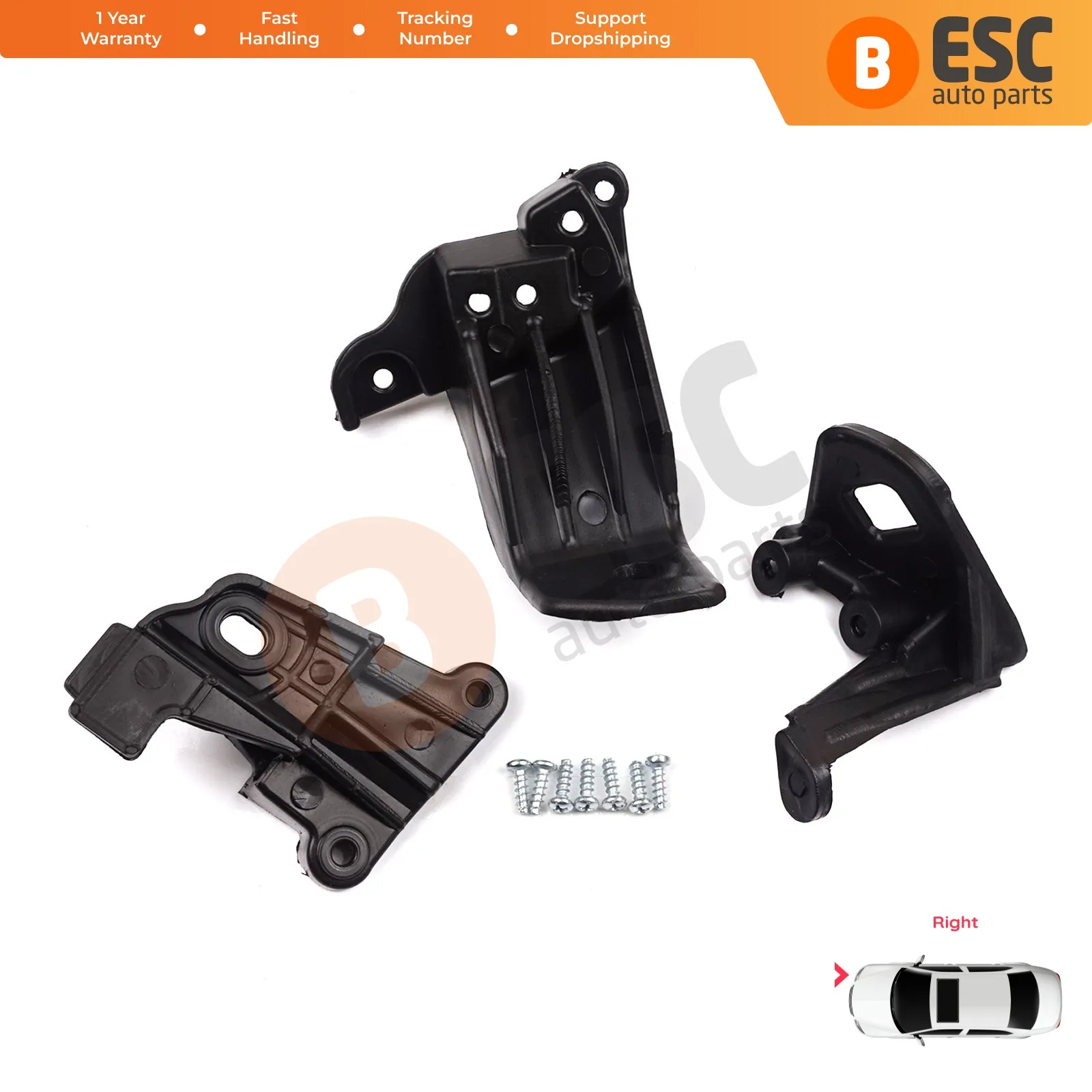 

EHL533 Car Headlight Headlamp Housing Repair Mount Holder Bracket Tab Clips Right Side for Fiat Tipo 356 Egea 2015-On 50927929