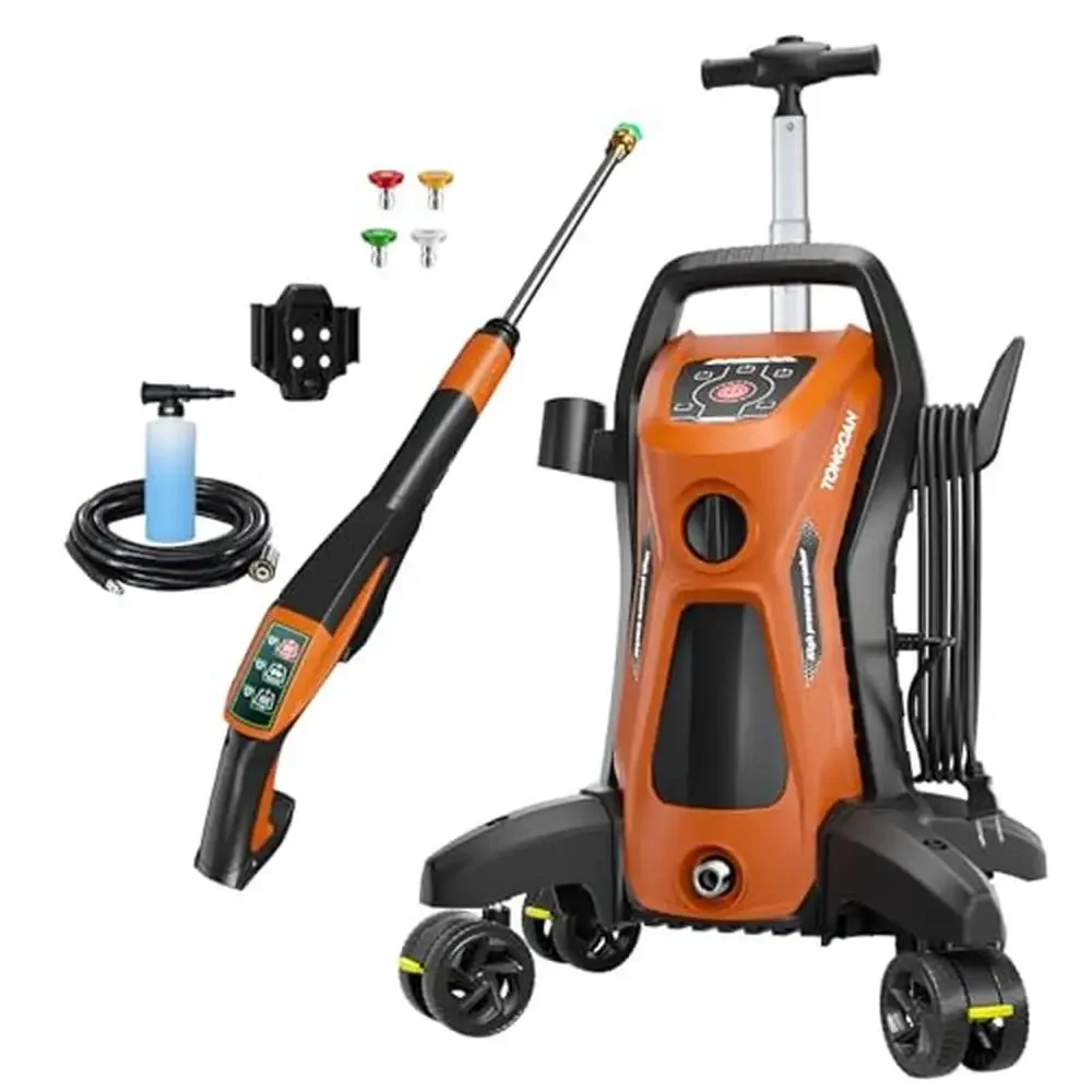 High Power Electric Pressure Washer 5000 PSI 3.2 GPM Adjustable Pressure 3 Cleaning Modes Smart Touch Screen Total Stop System 5