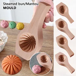 Manual Diy Wooden Steamed Buns Mold Moon Cake Fruit Biscuits Baking Pastry Food Mould Kitchen Accessories Household Gadget