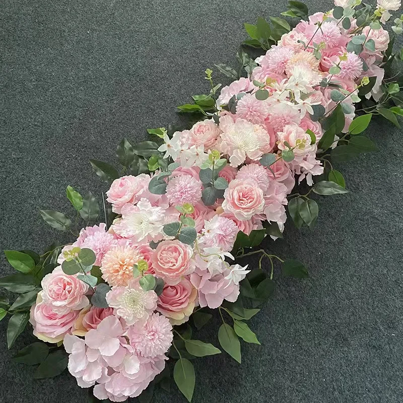 New Wedding Flower Row 1M Long Strip Forest Scene T-Stage Decoration Wedding Scene Artificial Flower Road Guide Arch