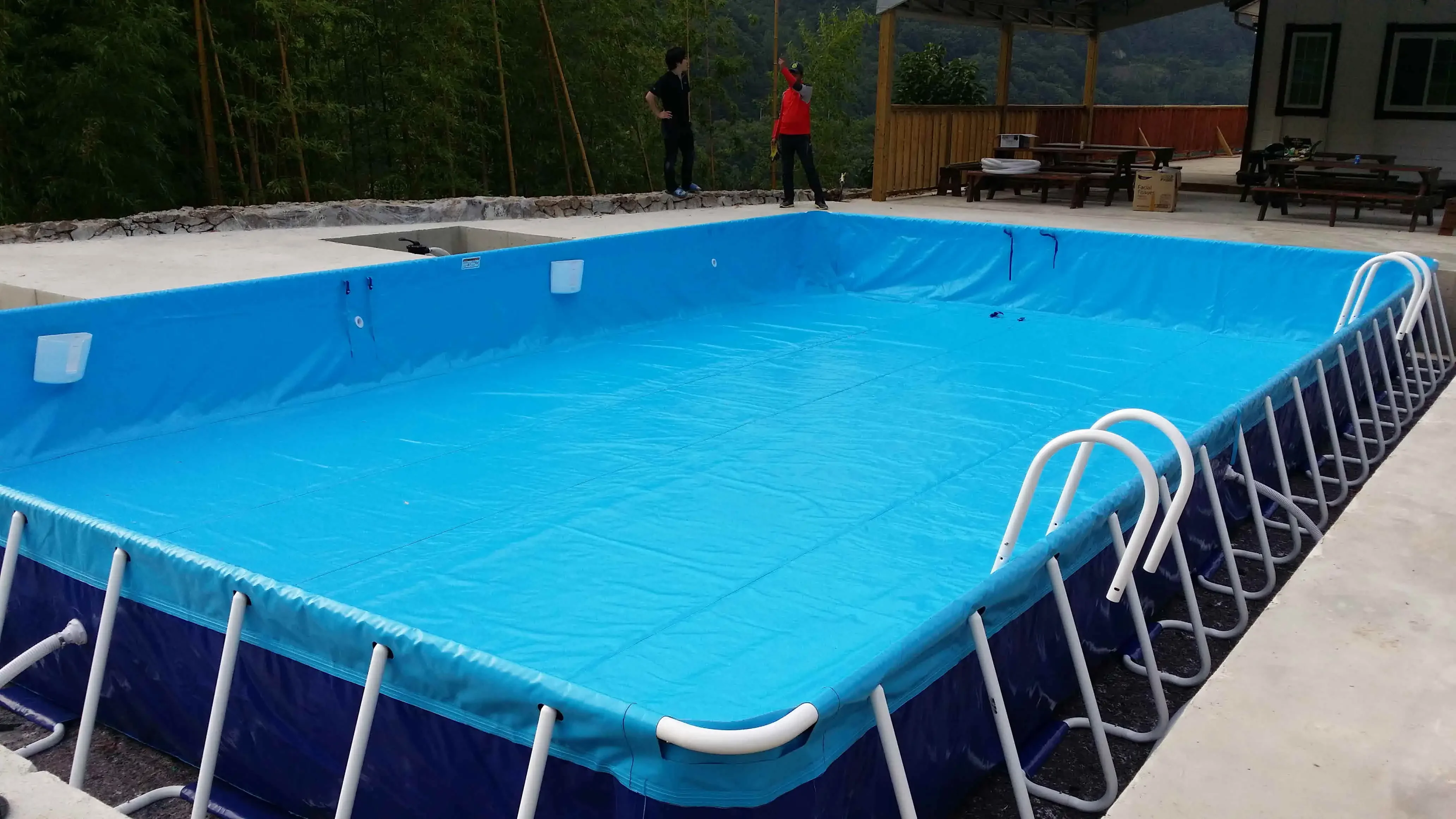 Large Outdoor Above Ground Mobile Bracket Inflatable Mobile Metal Frame Swimming Pool Can Be Customized