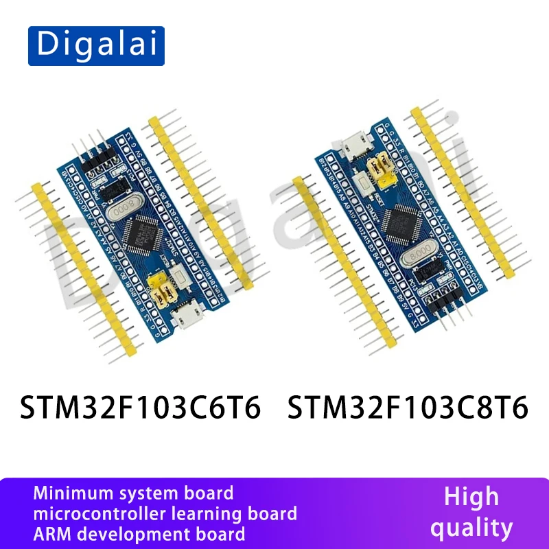 100% novo original stm32f103c6t6/c8t6 placa de sistema mínimo único chip braço placa desenvolvimento para aprendizagem e projetos