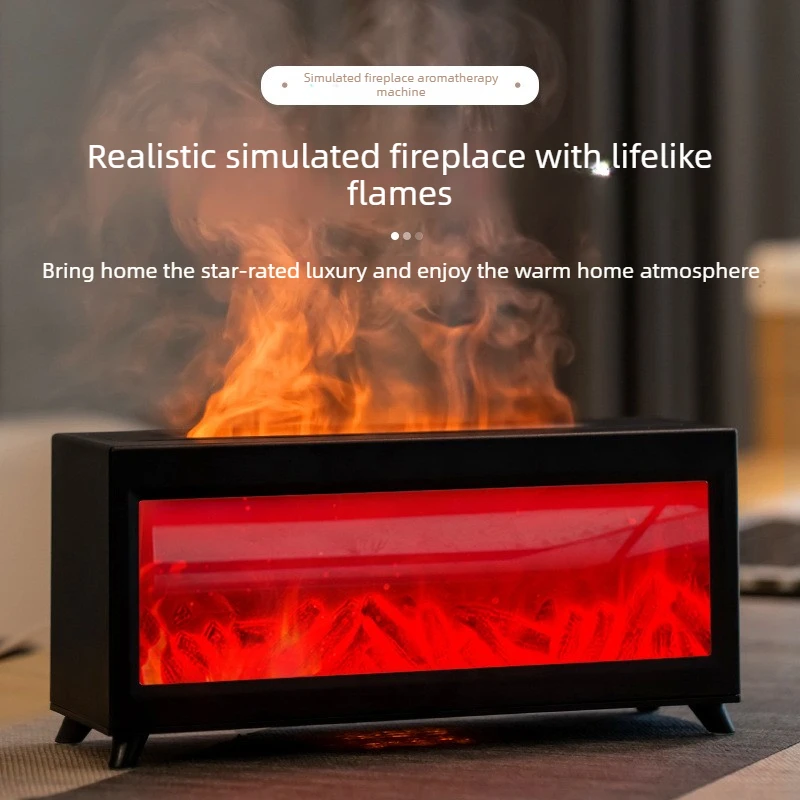 

Simulated Flame Fireplace Aromatherapy Machine, Super Fog Spray Air Humidifier Home Office Automatic Fragrance Machine Fireplace