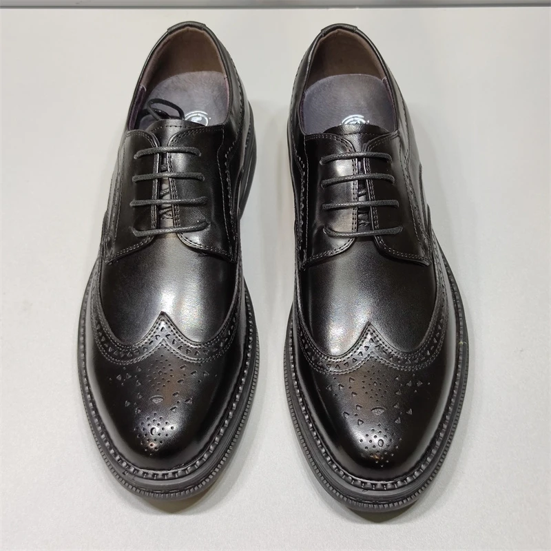 

Busin Formal oes Emed Bue Leather Ox Men's oes Breathable Glue Adhesive Rubber Outsole round Toe Sle