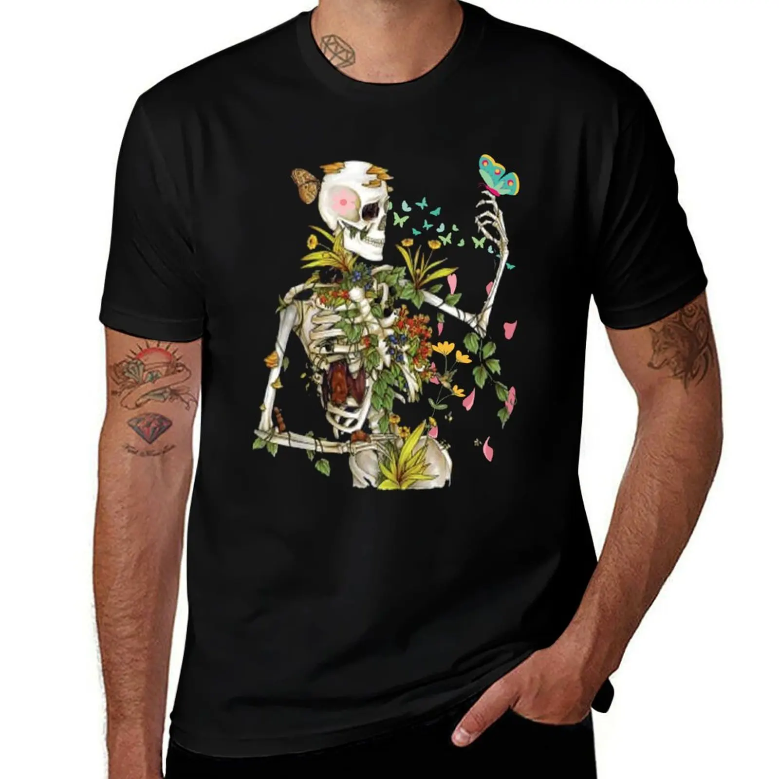 

100% Skeleton T-Shirt for man Plants shirts Funny and for man t Botany cotton Botanical t T-Shirt shirt tshirt Bones