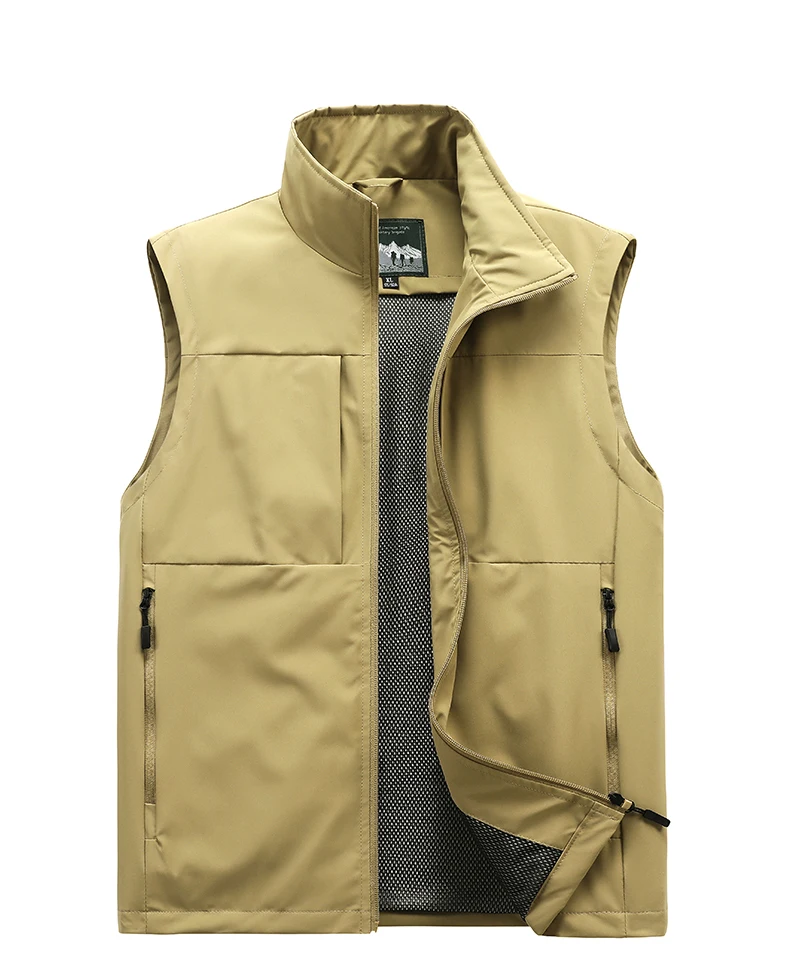 LNGXO Herren- und Damen-Anglerweste, Arbeitsweste mit mehreren Taschen für Herbst, Frühling, Outdoor-Sport, Wandern, Camping, Angelbekleidung – Detail 15