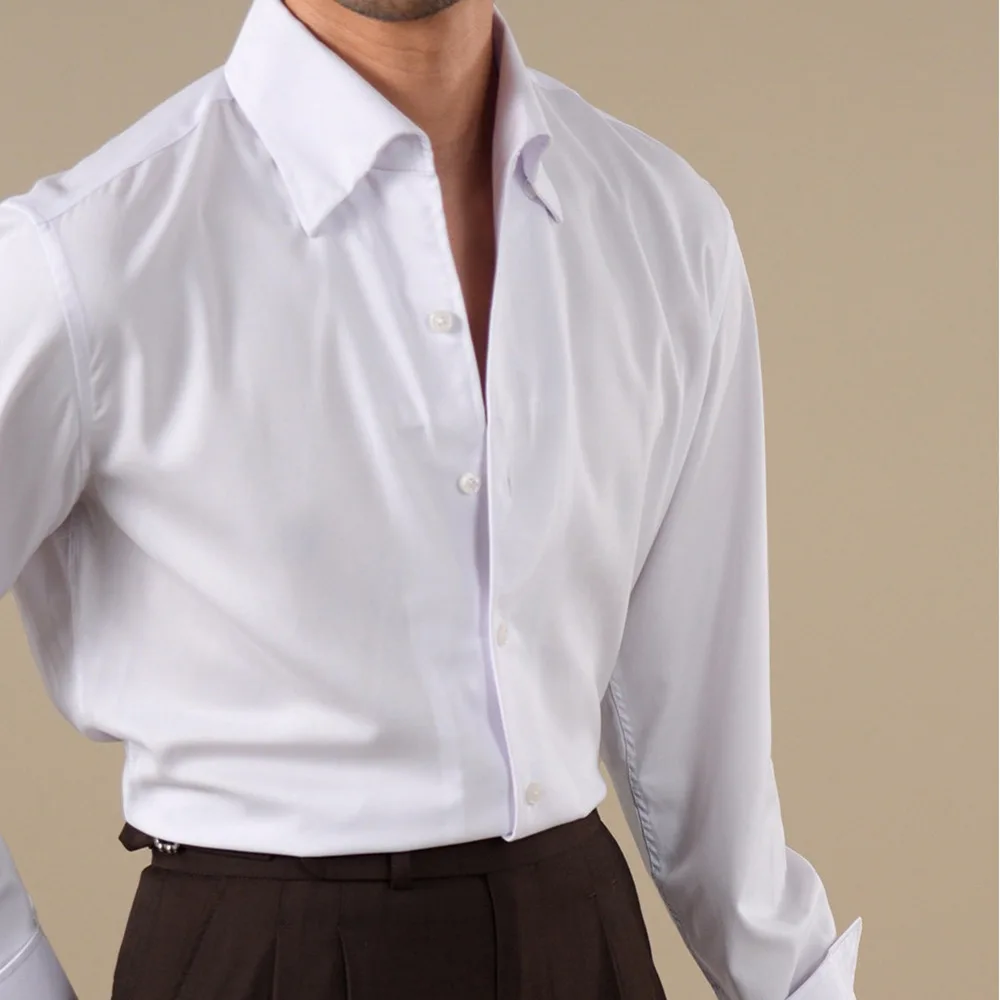 Italian Hidden Button Collar Shirt For Men Streetwear Casual Shirt Business Commuter Shirt Men Dress Camisa Social Masculina