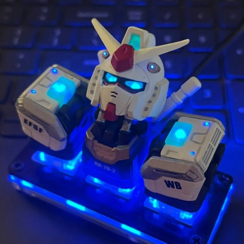 

New Freedom Gundam Rx78 Triple Luminous Keycap Unicorn Single Anime Cartoon Mechanical Keyboard Esc Resin Art Keycap Toy Gift