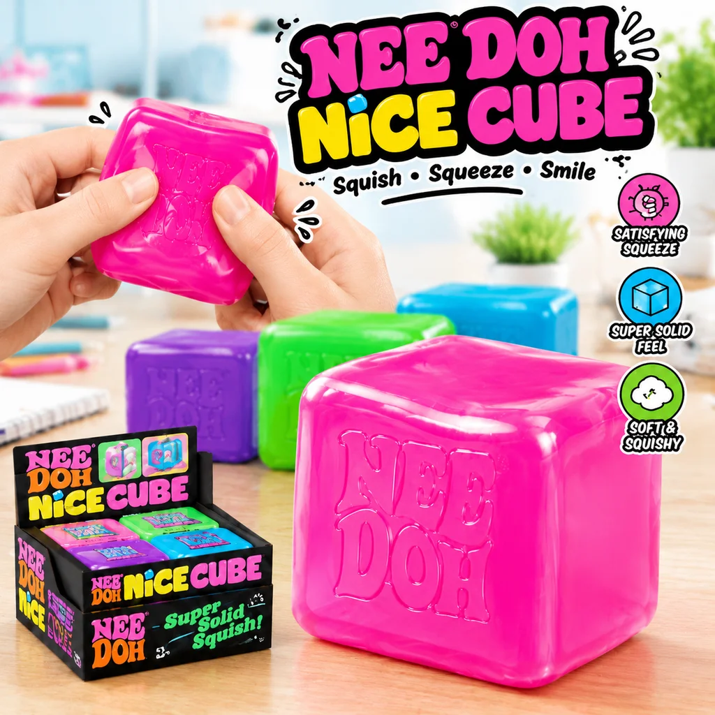 Squishy Cube Sensory Fidget Toy Needoh Pizza Splash Squeeze Ball Stress Relief Hot For Focus ADHD Population