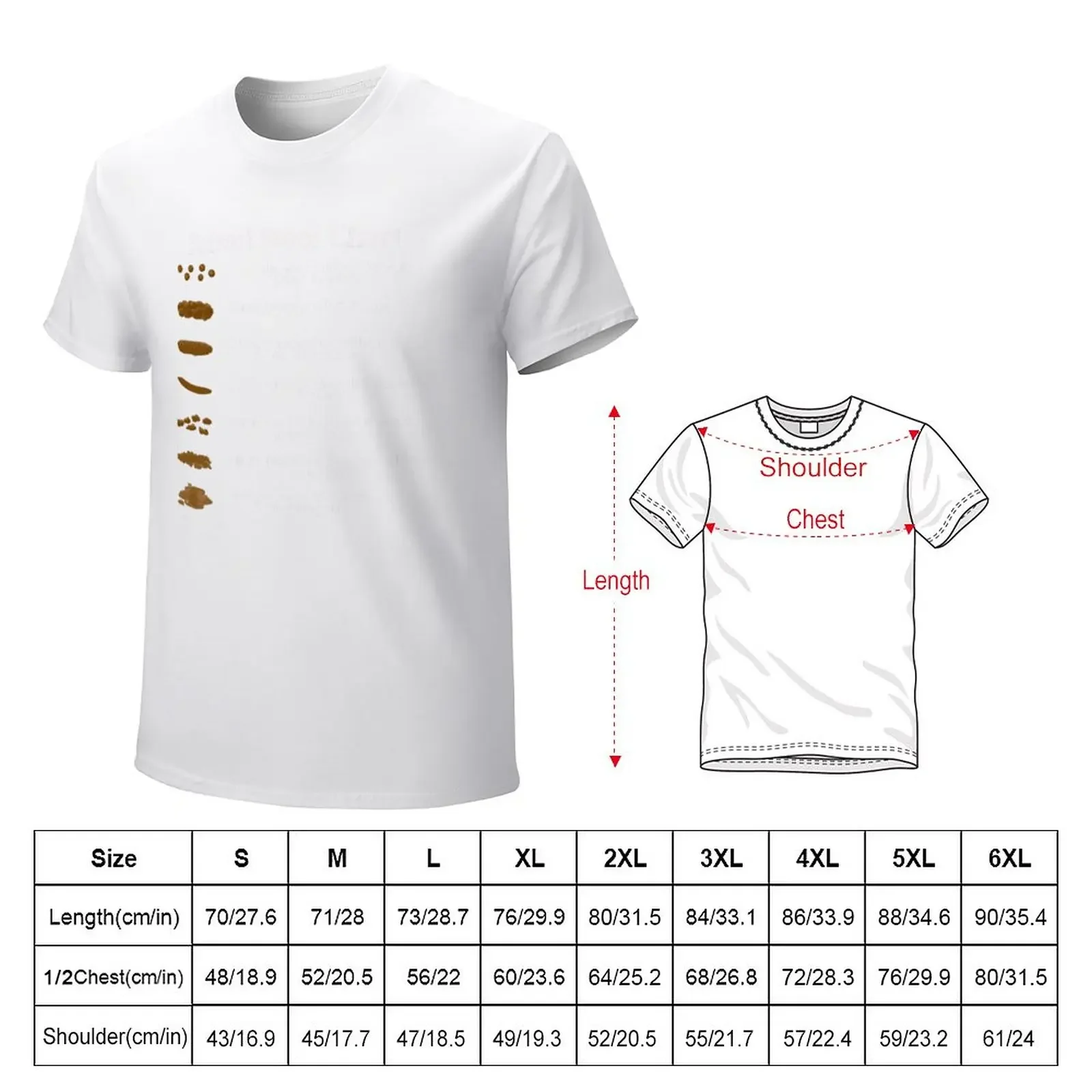 Bristol Stool Chart in White Writing Black Background T-Shirt vintage clothes animal prinfor boys heavyweights men clothings