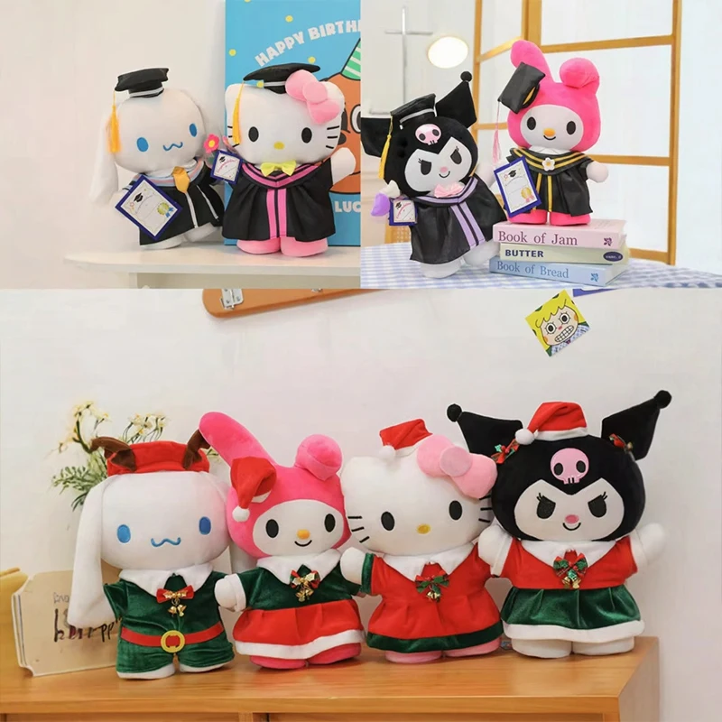 

Kawaii SanrioPlush Toy Stuffed Doll for Kids Birthday Gift Cute Graduation with Doctor Hat Soft Toys for Boys Girls Living Room