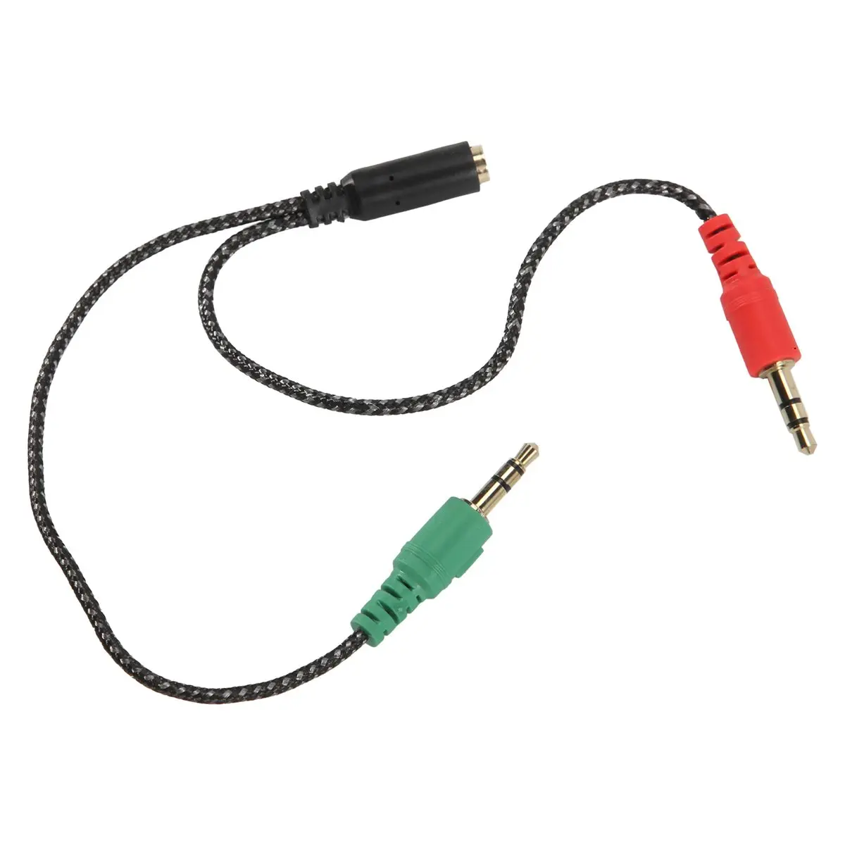 AS62 Headphone Splitter for Computer, Earphone Adapter for PC Audio & Mic, 3.5mm Female to Dual 3.5mm Male