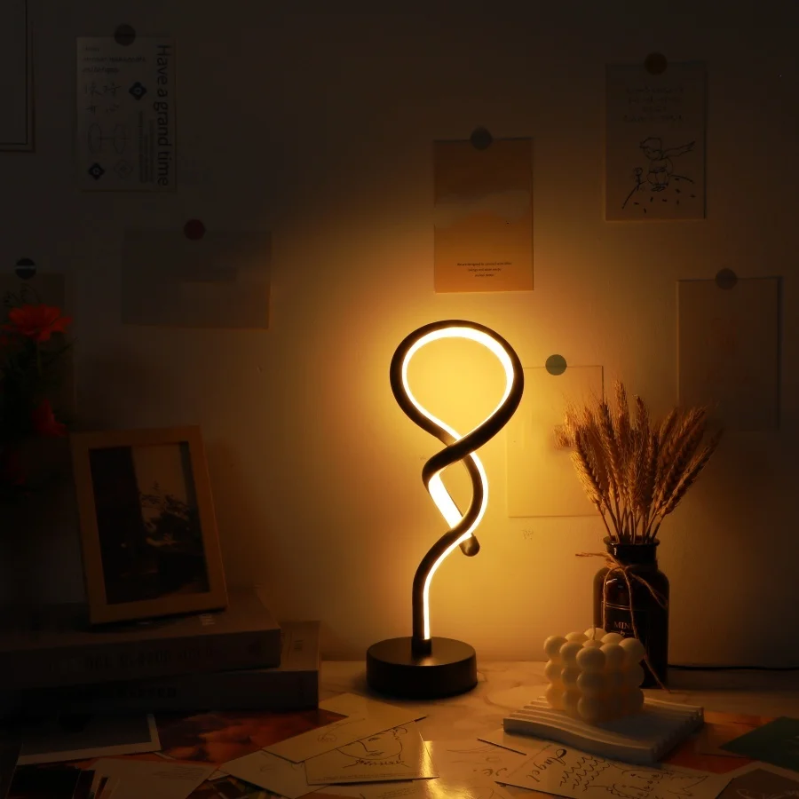 1PC Creative Gourd Shape Simple Bedroom Light Three-color Dimming Desktop Decorative Table Lamp