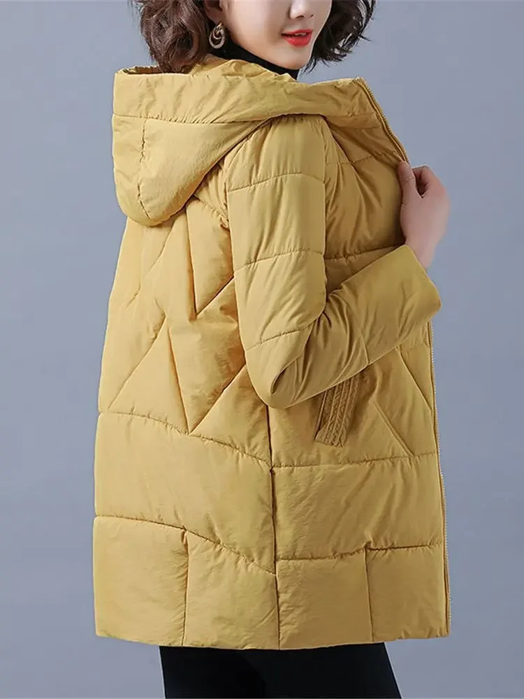 Parka longue rembourrée en coton épais pour femmes, vêtements d'extérieur à capuche pour femmes, veste de neige, manteau chaud, mode d'hiver, 4XL, 2024