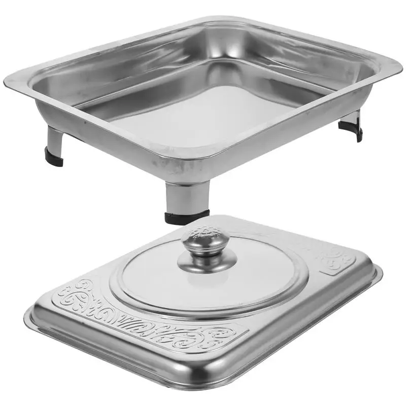 Buffet Chafing Dish Food Tray Chafer Set Pan Dishes Warmer Steel Stainless Server Warmers Metal Pot Pans Catering Warming Trays image 5