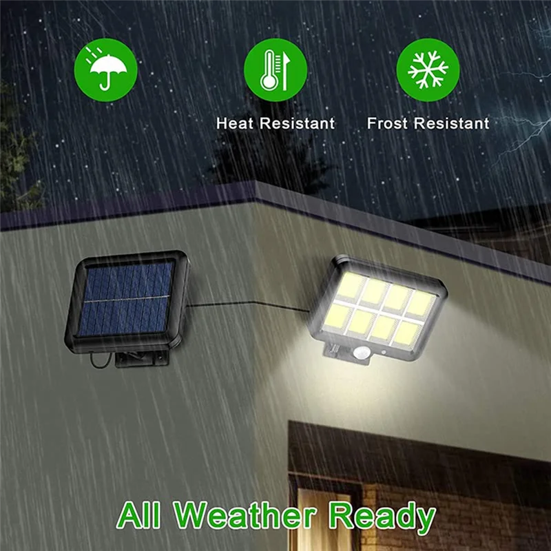 160 COB Solar Powered Light Outdoor Motion Sensor Sunlight Waterproof Wall Lamp for Garden Garage Driveway Porch Fence