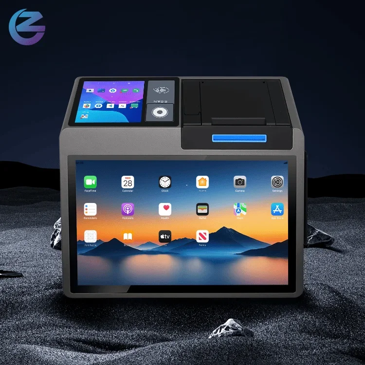 

In stock Professional Android Z100 POS Checkout Terminal With Dual Display Cash Register Built in Printer NFC Payment High Speed