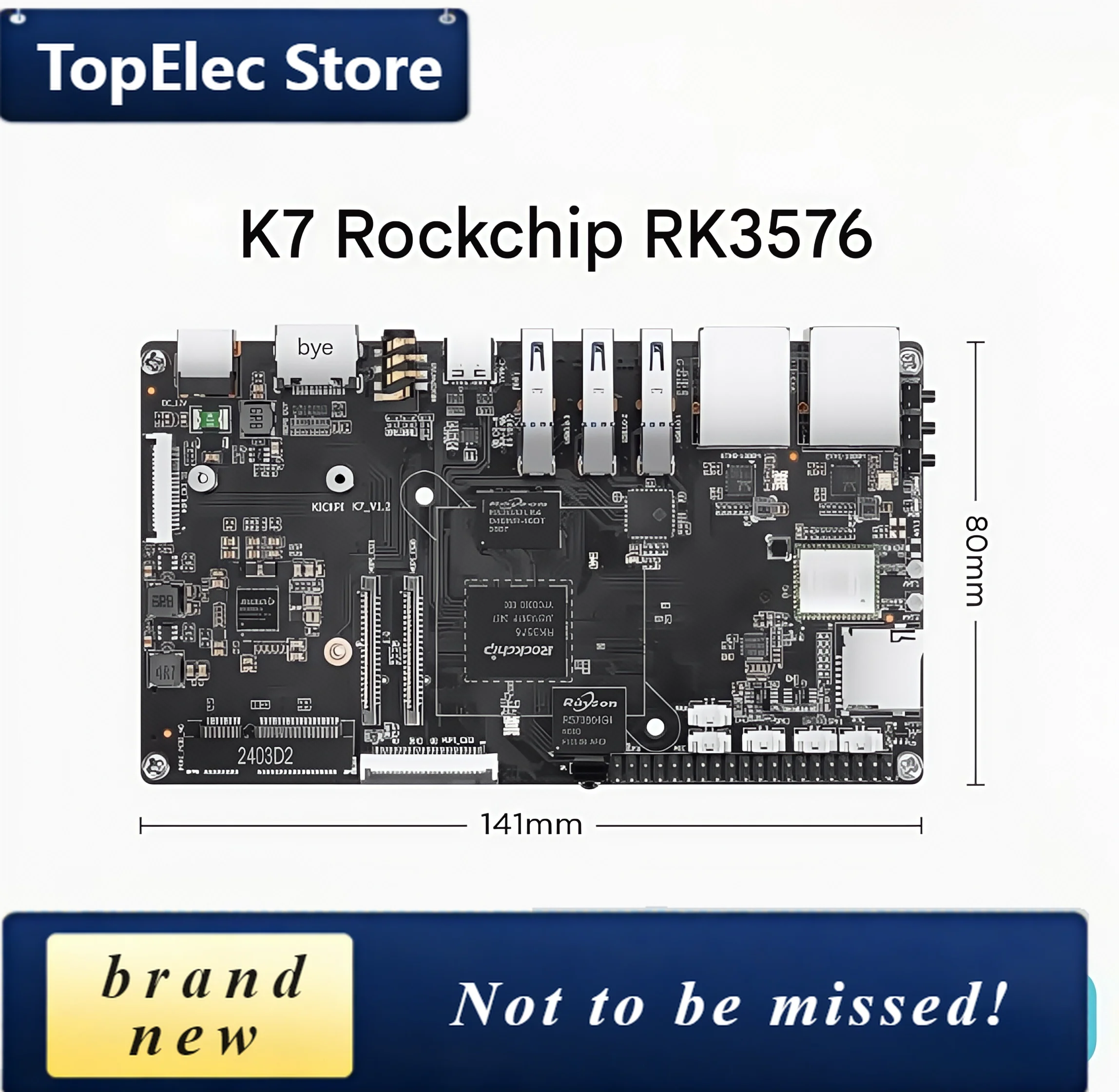 TopElec KICKPI K7 Rockchip RK3576 development board core board eight-core artificial intelligence 6Tops computing power AI Andro