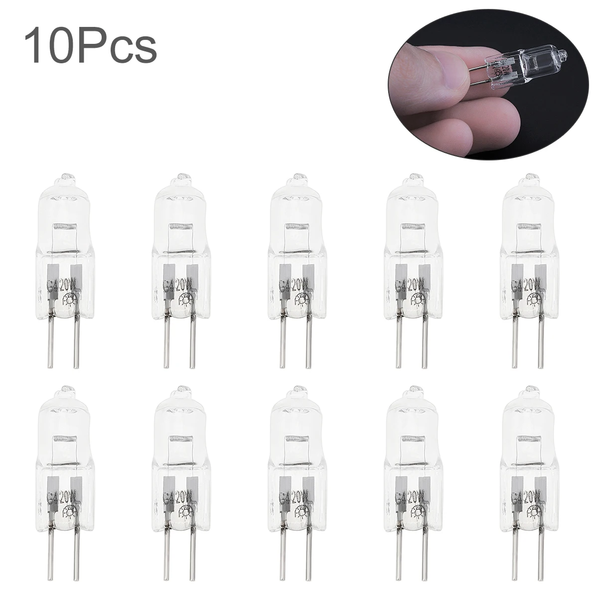 10pcs G4 Halogen Light Bulbs 12/24/220V 10/20/35/50W Long Life Capsule Lamps Warm White Clear Bulbs, G4 Halogen Light Bulbs