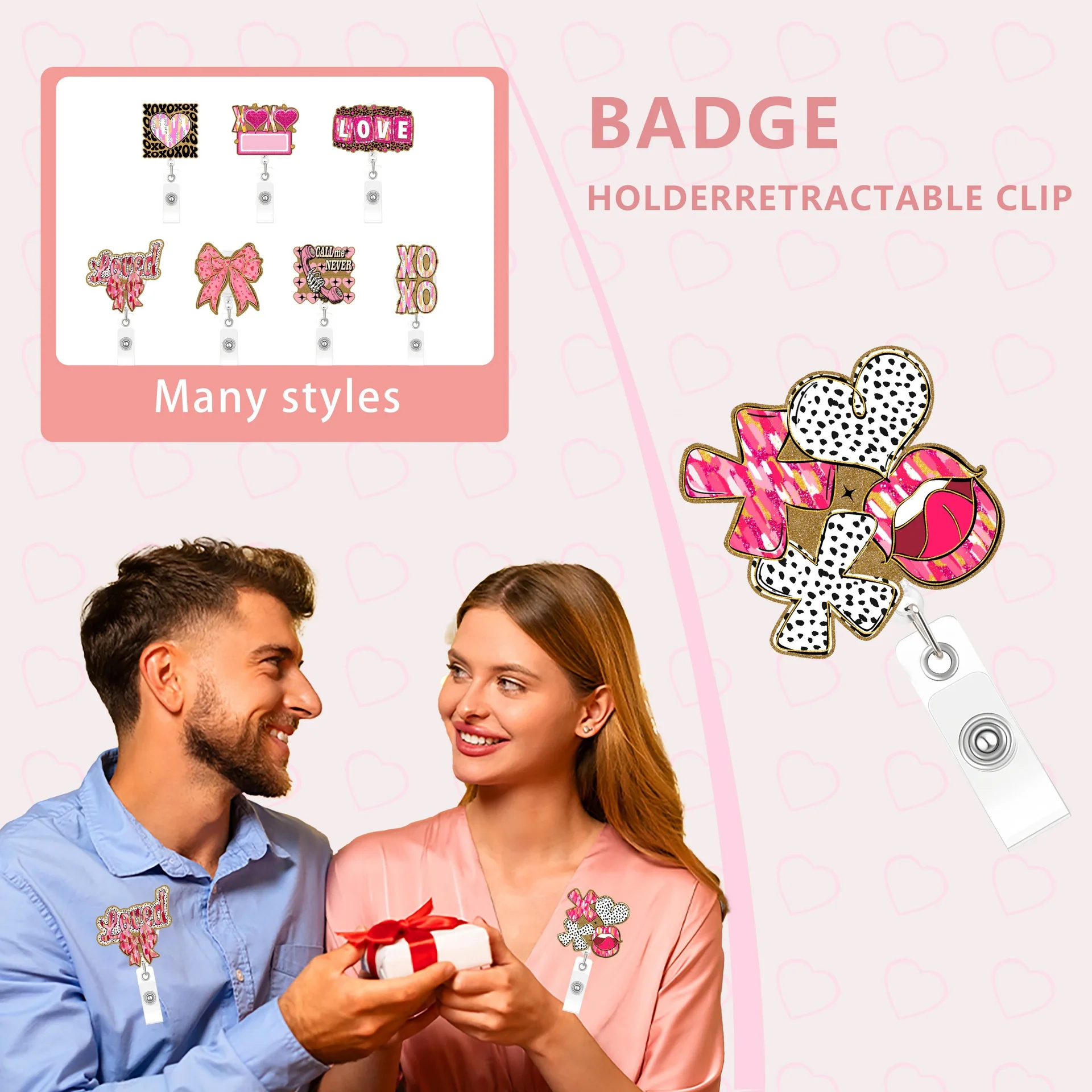 

Акриловая катушка для значка, стильный зажим для значка учителя, офисная катушка для удостоверения личности, креативный держатель для удостоверения личности студента для школы, врача, офиса