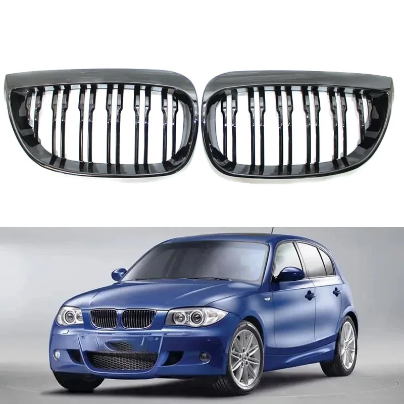 

Car Front Kidney Grille Racing Grills Gloss Black Grilles For BMW E81 E87 120d 120i 130i 2004-2006 Auto ABS Grill Accessories