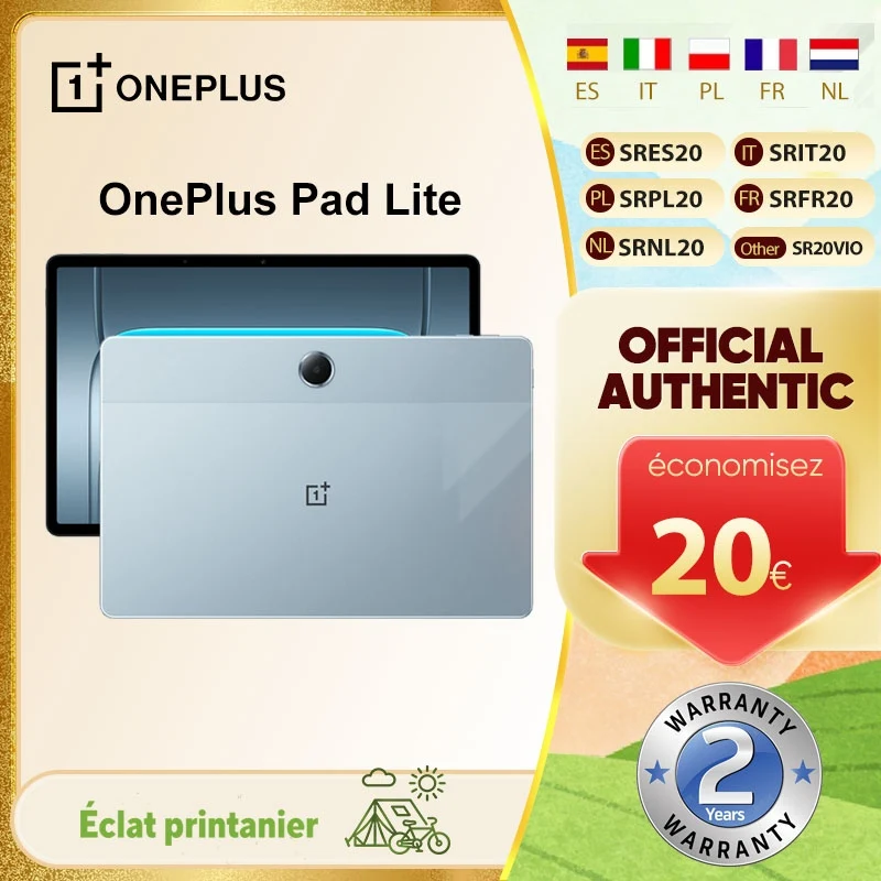 Tablette OnePlus Pad Lite 11 pouces, écran 90 Hz avec protection oculaire, batterie super grande capacité 9340 mAh, MediaTek Helio G100