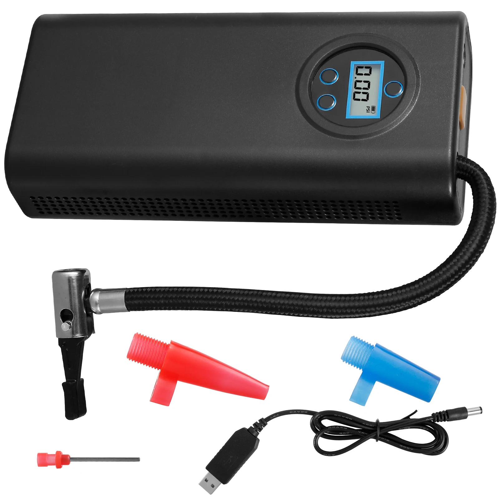 

Hot Tire Inflator 150PSI Portable Air Compressor with Digital Pressure Gauge Cordless Multipurpose Bicycle Tire Pump 3600mAh