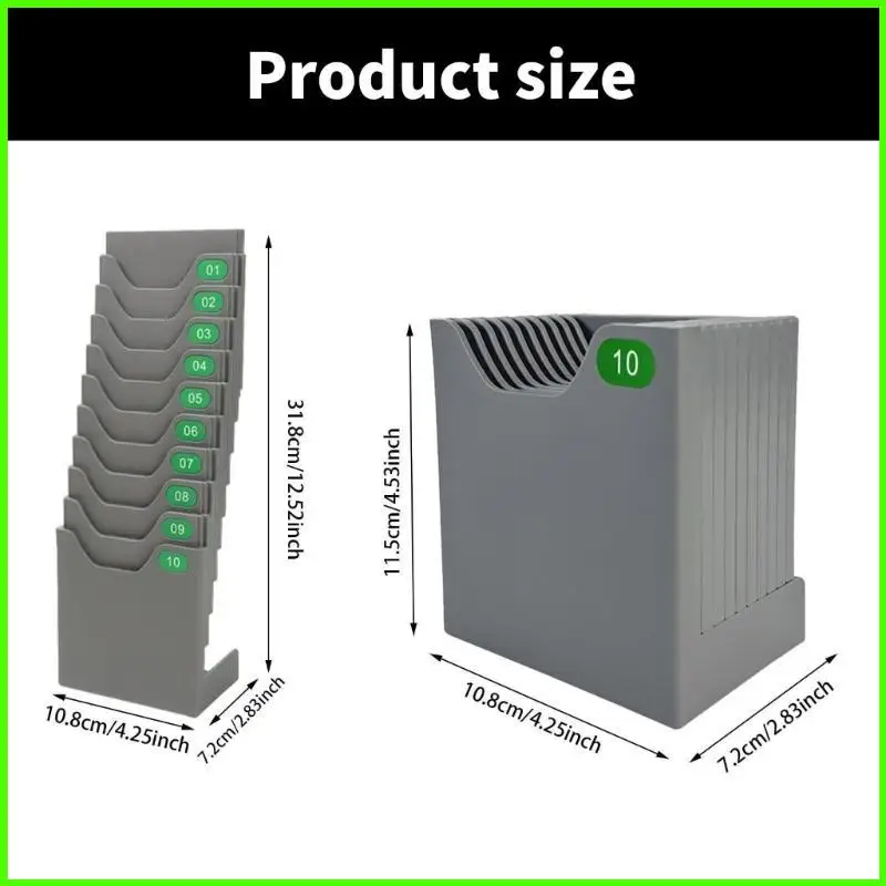 Sturdy Time Card Support for Employee Assignment with 10 Neatly Arranged Slots