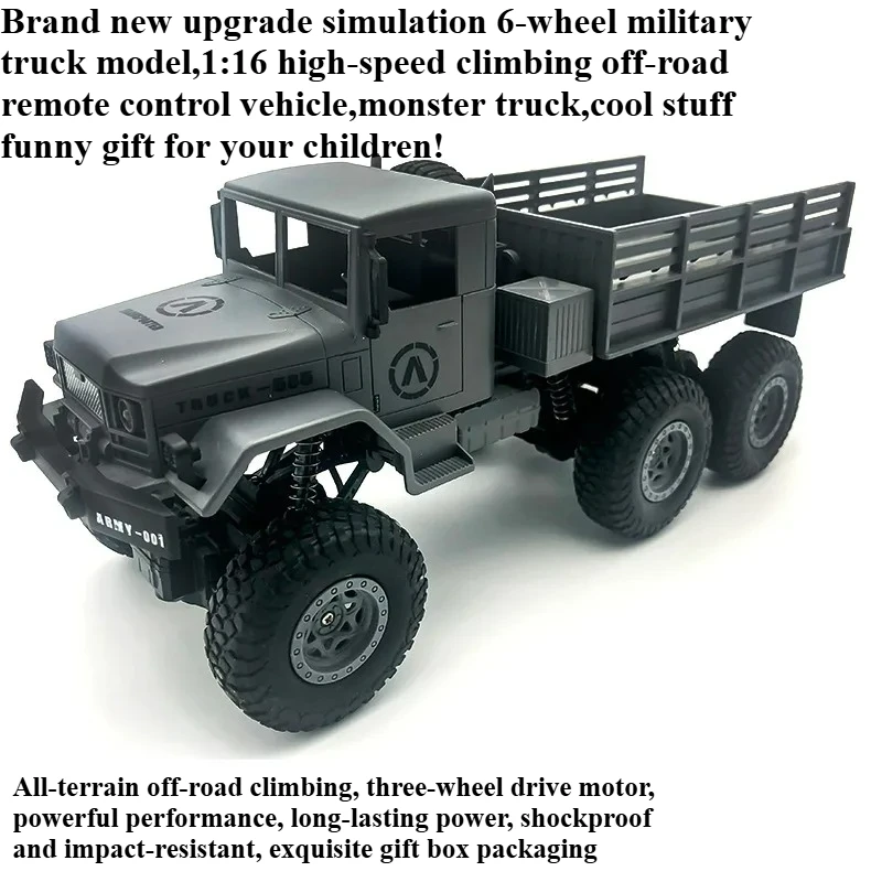

Kawaii 1:16 High-speed Off-road Rc Cars,6-wheel Military Rc Truck,Remote Control Car Toy,Monster Truck,Funny Gift,Toys for Kids