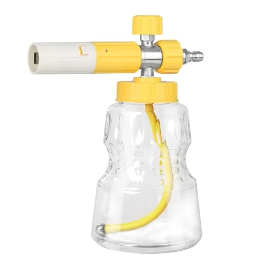 

Foam Cannon for Pressure Washer, Professional Transparent Snow Foam Lance for Car Wash, Heavy Duty Car Foam Blaster with 1/4" Q