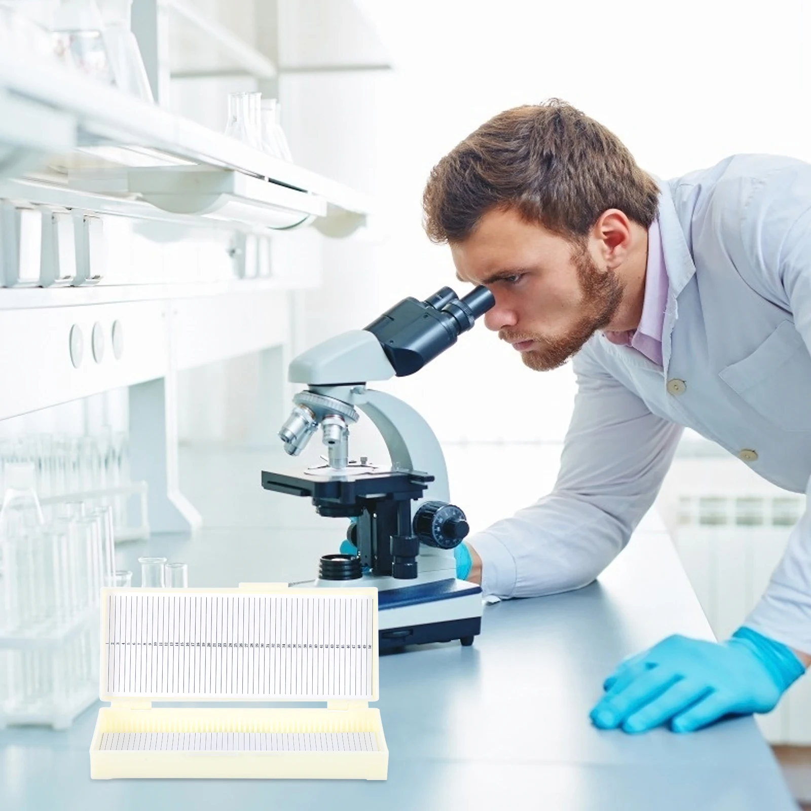 2 Pcs Slides Microscope Containers Storage Kids Science Lab Homeschool Supplies Holder Abs Child Holders